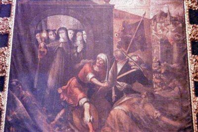 Retablo Expulsion De Los Sarracedos por Clara de Asís en Santa Clara